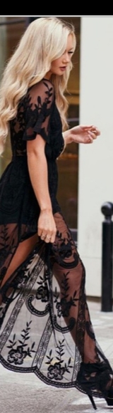 Stand out in this gorgeous lace romper maxi dress - Picture 14 of 15